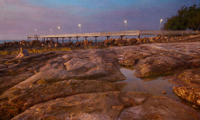 Girl watching sunset