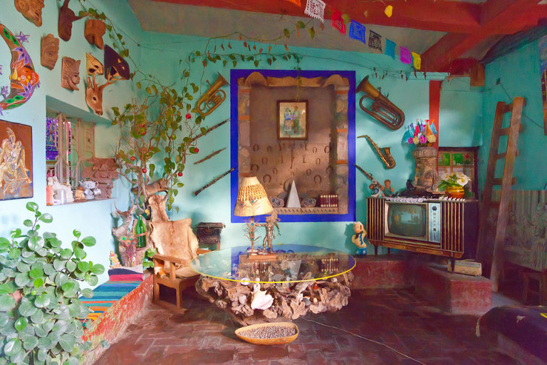 Open patio filled with collected treasures